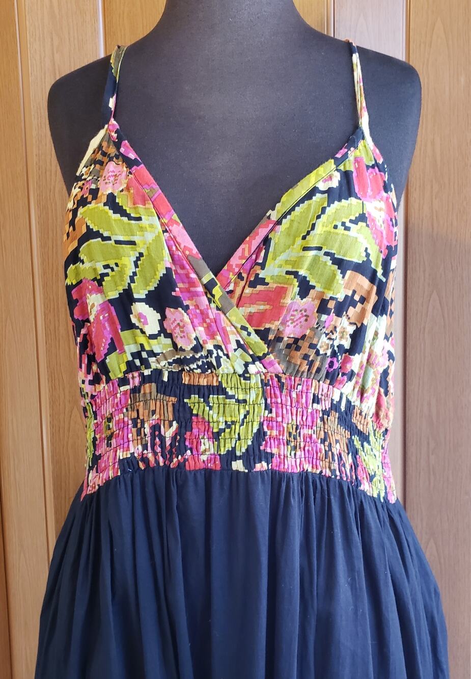 Papillon vintage cotton size 1XL spaghetti strap maxi dress